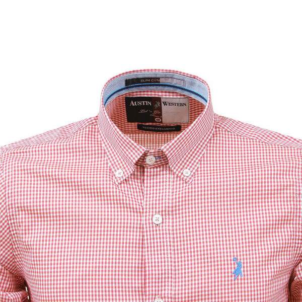 Camisa Xadrez Masculina Manga Longa Rosa Austin Western 38367