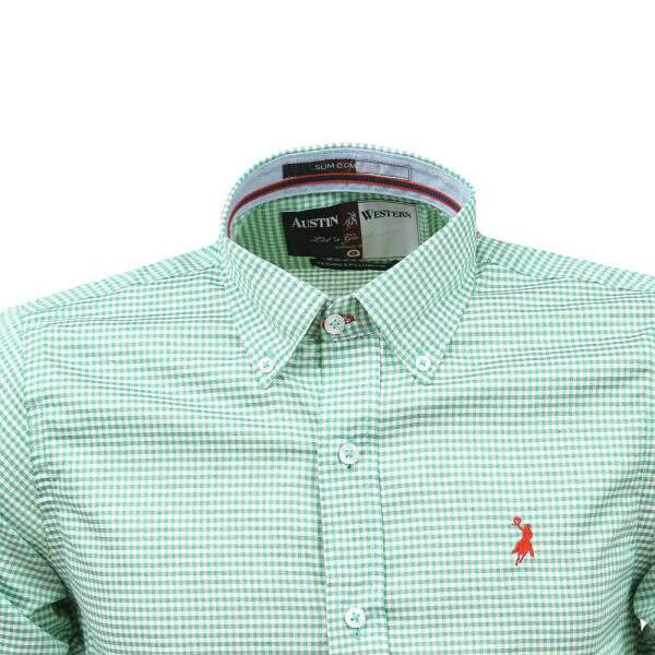 Camisa Xadrez Masculina Manga Longa Verde Austin Western 38368