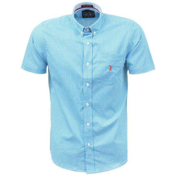 Camisa Xadrez Masculina Manga Curta Azul Austin Western 38369
