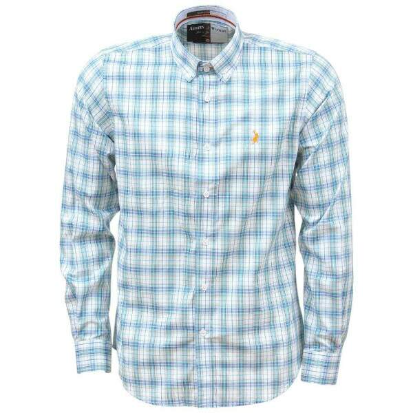 Camisa Xadrez Masculina Manga Longa Verde Austin Western 38370