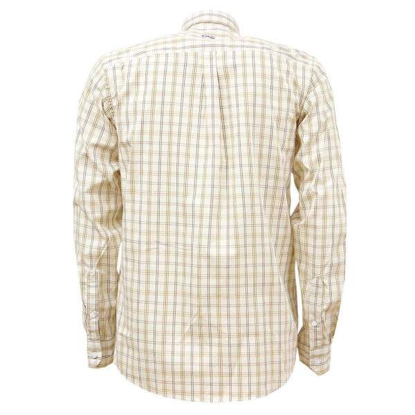 Camisa Xadrez Masculina Bege Manga Longa TXC 38270