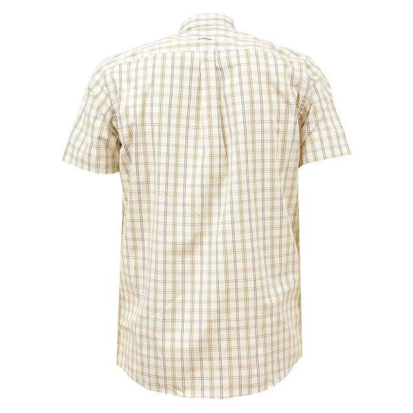 Camisa Xadrez Masculina Bege Manga Curta TXC 38271