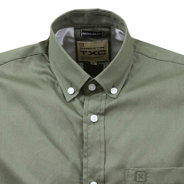 Camisa Verde Manga Longa Masculina Lisa TXC 38264