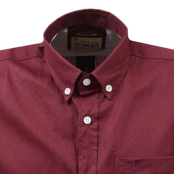 Camisa Vinho Manga Longa Masculina Lisa TXC 38265