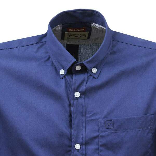 Camisa Azul Manga Longa Masculina Lisa TXC 38266