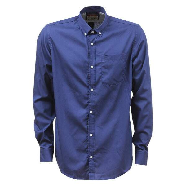 Camisa Azul Manga Longa Masculina Lisa TXC 38266