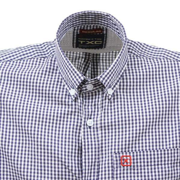 Camisa Xadrez Masculina Azul Manga Curta TXC 38268