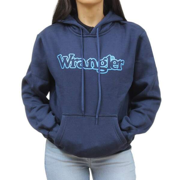 Moletom Feminino Com Capuz Azul Escuro Wrangler 36835