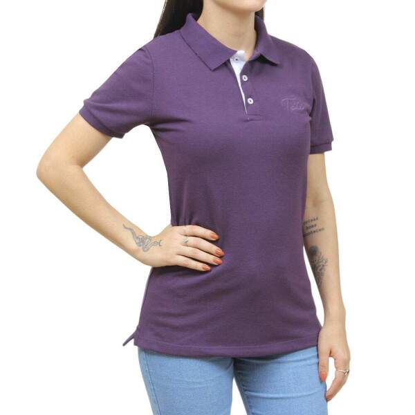 Camisa Gola Polo Feminina Slim Roxa TXC 38386