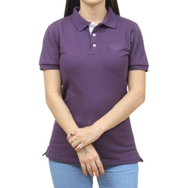 Camisa Gola Polo Feminina Slim Roxa TXC 38386