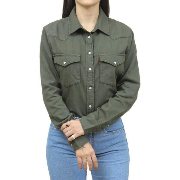 Camisa Feminina Manga Longa Verde Levi's 38405