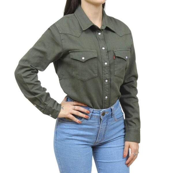 Camisa Feminina Manga Longa Verde Levi's 38405