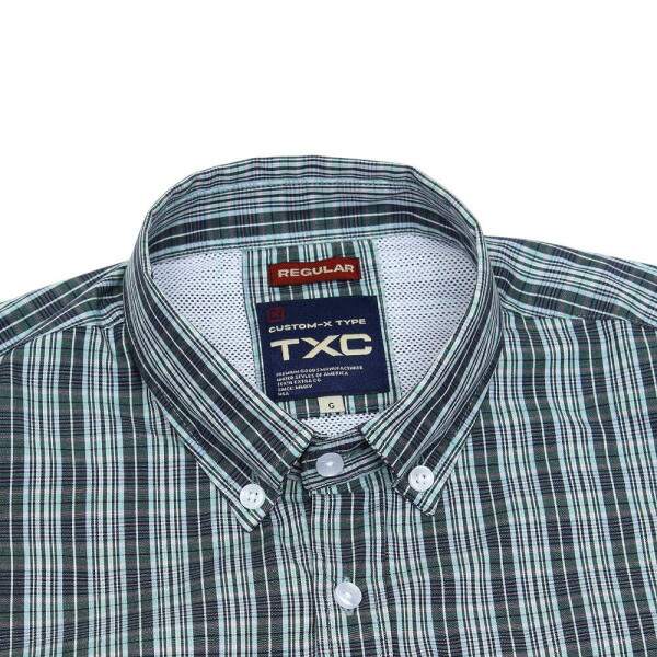 Camisa Masculina Manga Curta Xadrez Verde TXC 38410