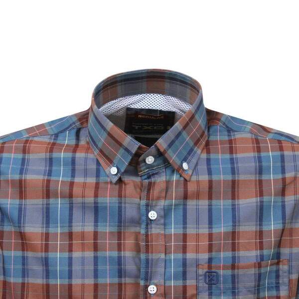 Camisa Masculina Xadrez Azul Manga Longa TXC 38422