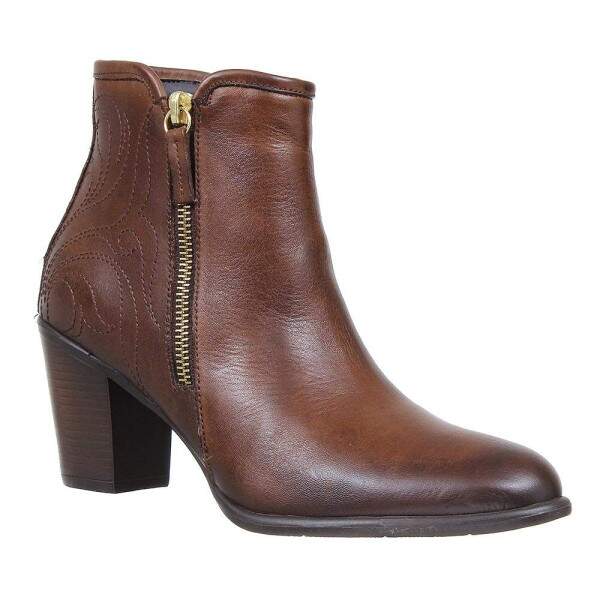 Bota Cano Curto Couro Marrom Feminina Cow Way 26747