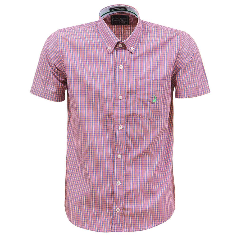 Camisa Masculina Manga Curta Rosa Austin 38464 - Rodeo West