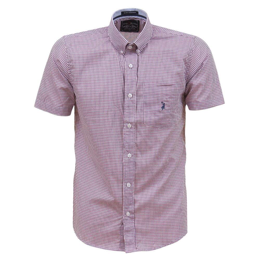 Camisa Masculina Manga Curta Roxa Austin 38465 - Rodeo West