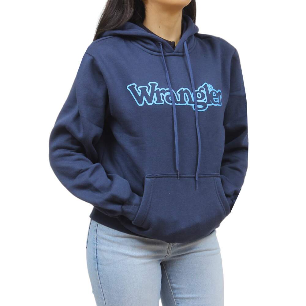 Moletom Feminino Com Capuz Azul Escuro Wrangler 36835 Rodeo West