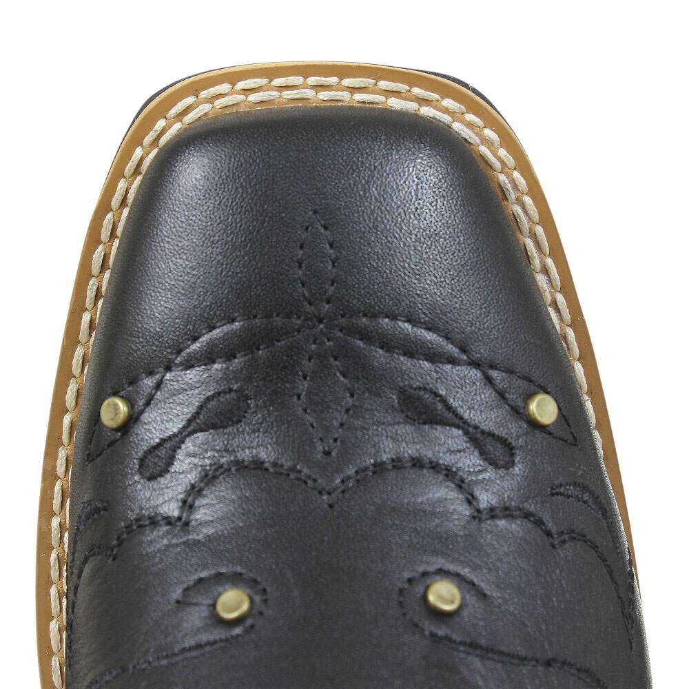 Botina Feminina Bico Quadrado Preta Zebu 39418 - Rodeo West