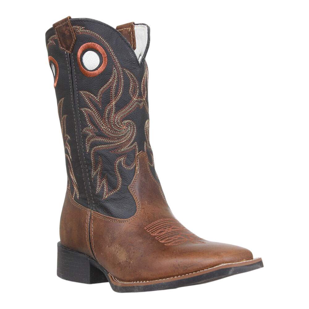 Bota Masculina Bico Quadrado Marrom Sheriff West 39462 - Rodeo West
