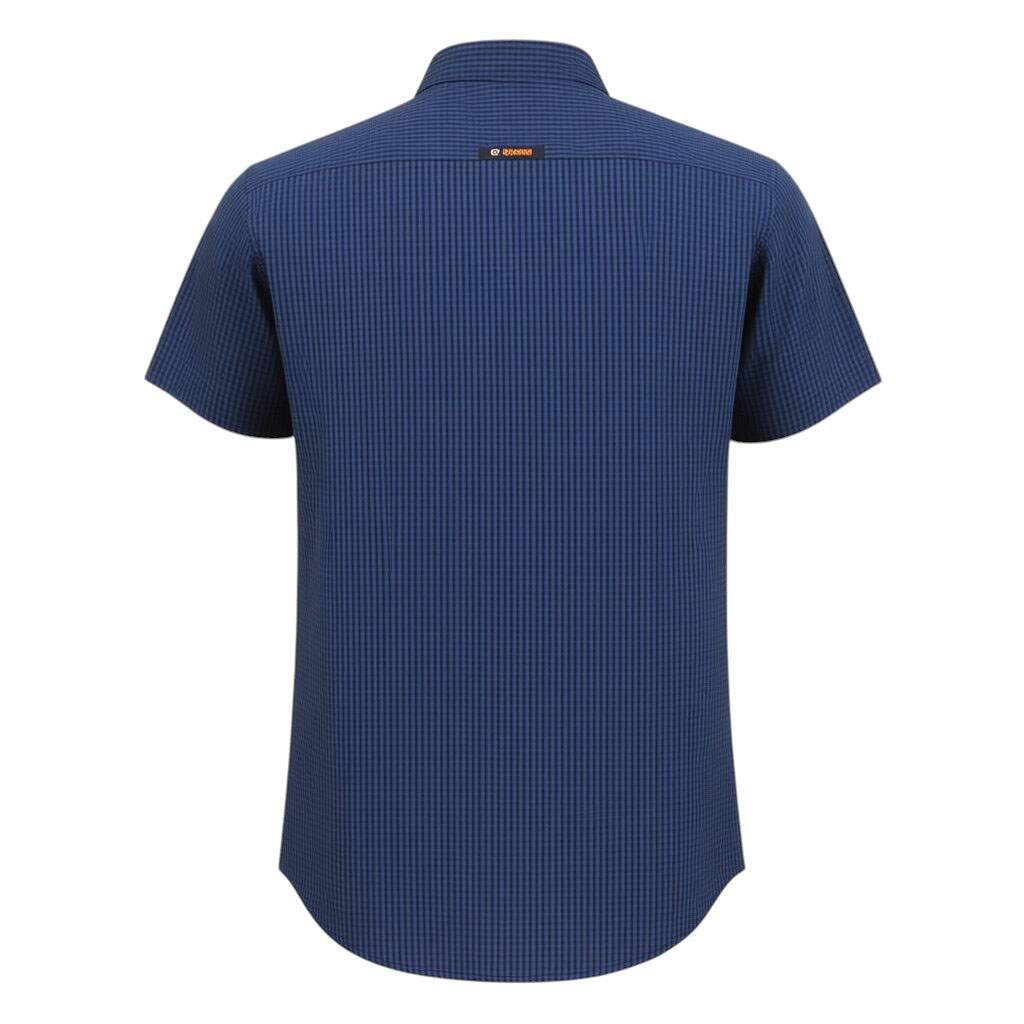 Camisa Xadrez Masculina Azul Marinho Manga Curta Cowboy Winner