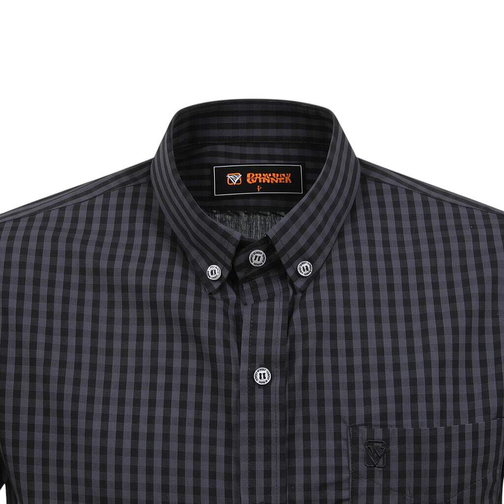 Camisa Xadrez Masculina Preta Manga Curta Cowboy Winner 39648