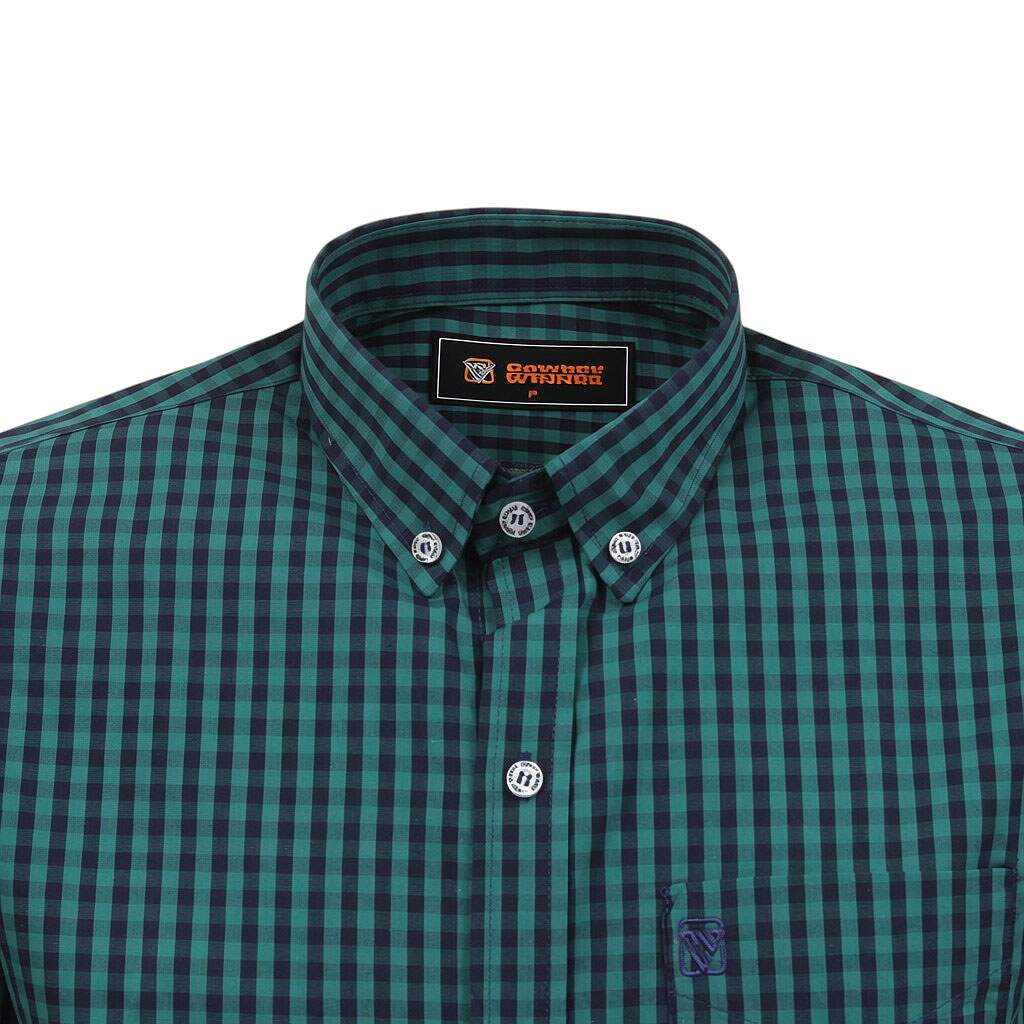 Camisa Xadrez Masculina Verde Manga Curta Cowboy Winner 39649