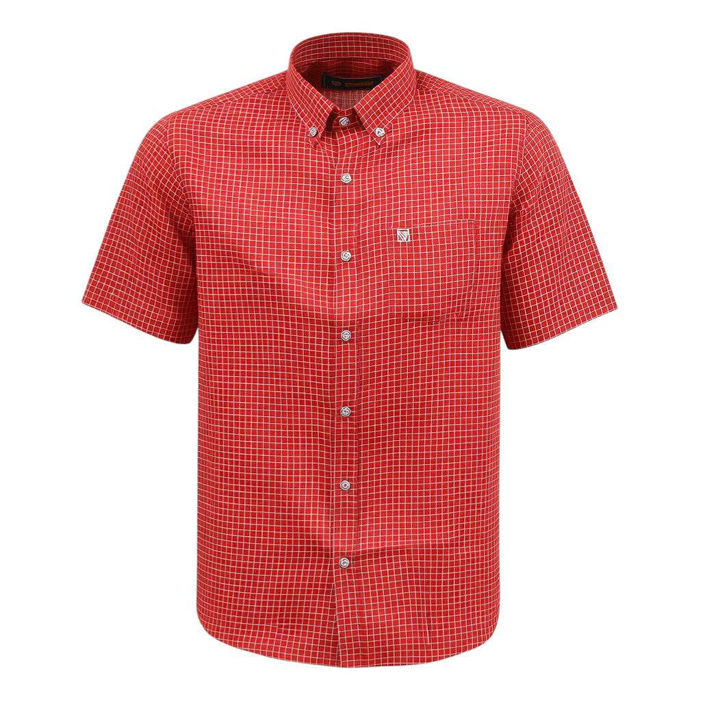 Camisa Xadrez Masculina Vermelha Manga Curta Cowboy Winner 39651