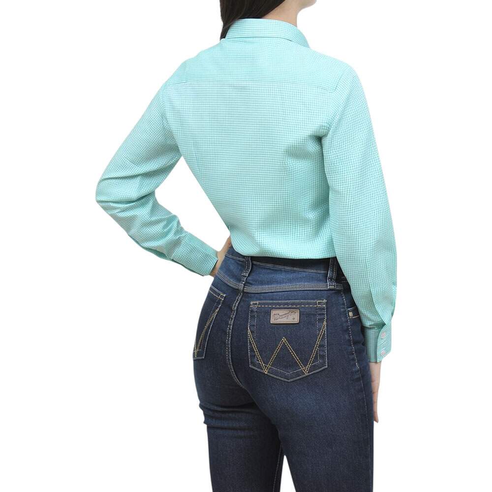 Camisa Feminina Manga Longa Xadrez Verde Austin Western 39812