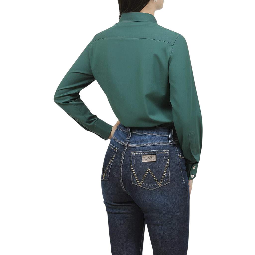 Camisa Feminina Manga Longa Verde Austin Western 39817 - Rodeo West