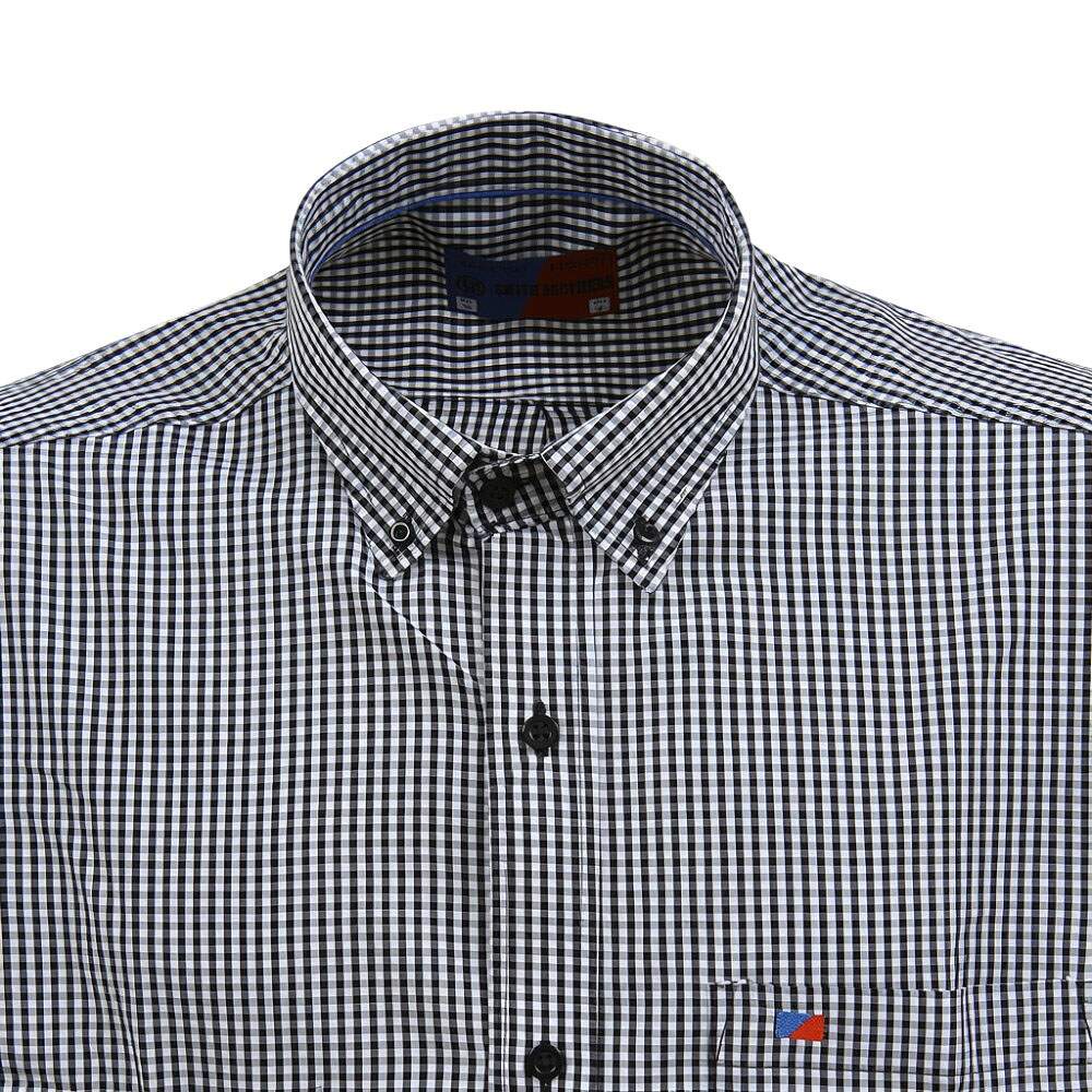 Camisa Masculina Xadrez Preta Manga Longa Smith Brothers 40139
