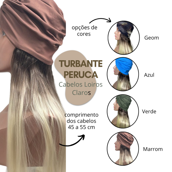 Turbante Peruca Cabelos Longos