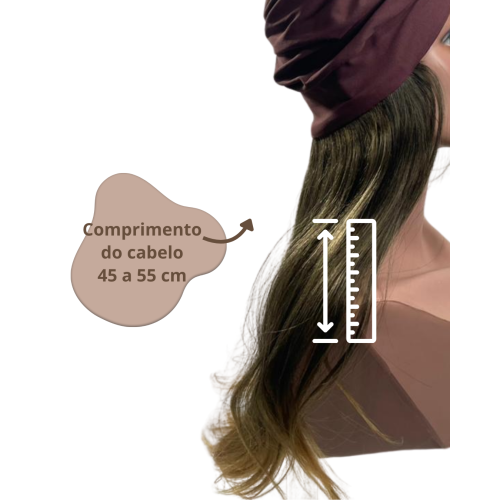 Turbante Peruca Cabelos Longos