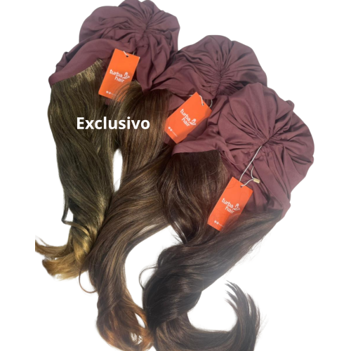 Turbante Peruca Cabelos Longos