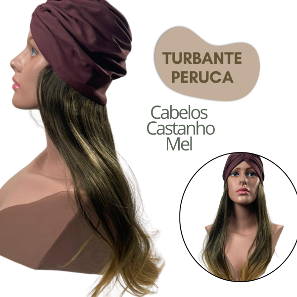 Turbante Peruca Cabelos Longos