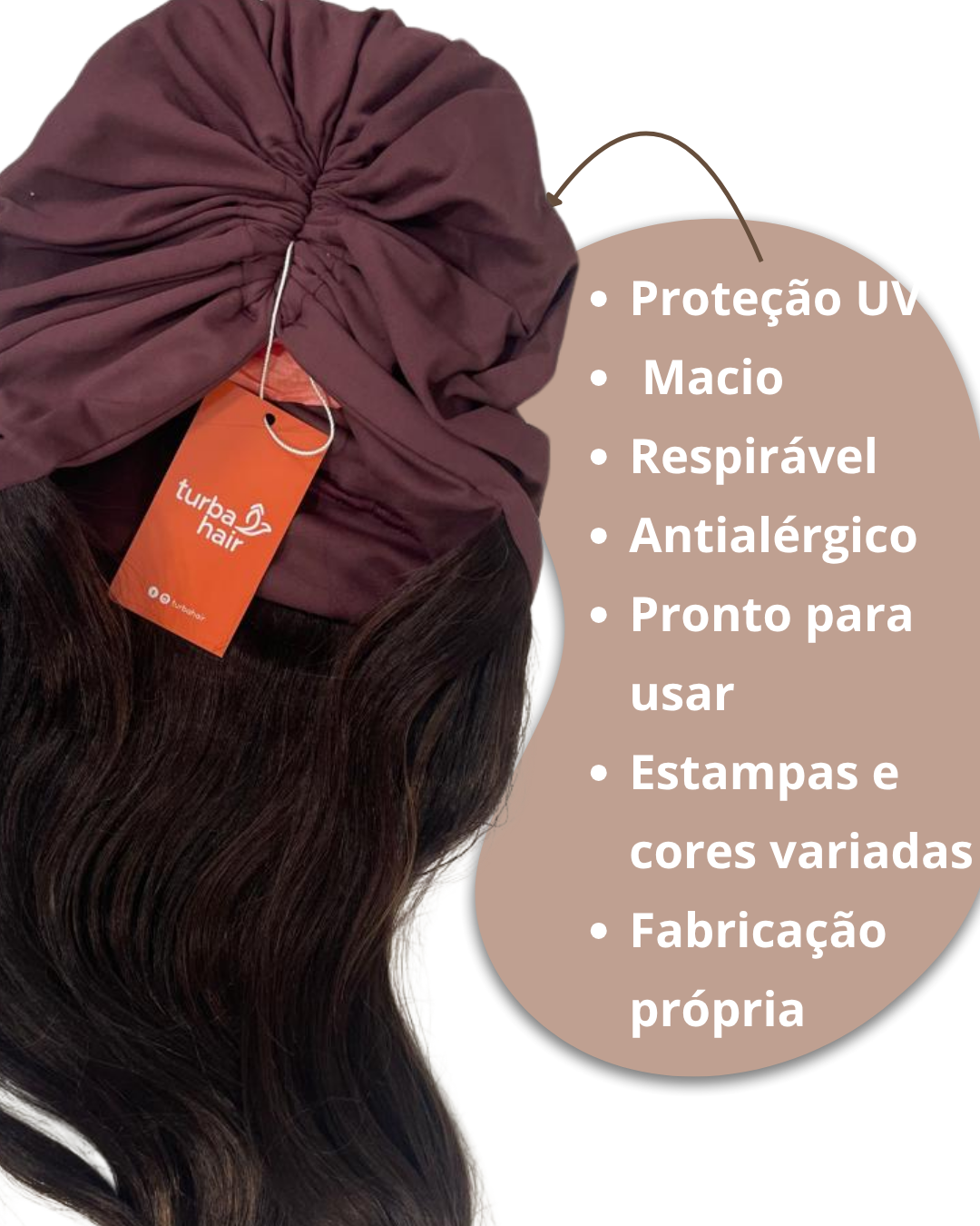 Turbante Peruca Cabelos Longos