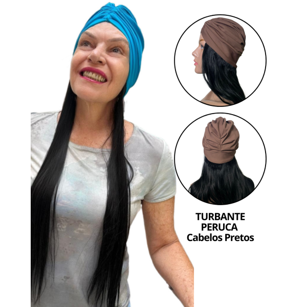 Turbante Peruca Quimioterapia | Conforto e Beleza - Cab Preto