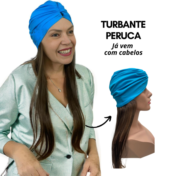 Turbante Peruca Quimioterapia - Cab Castanho M�dio | Conforto e Beleza