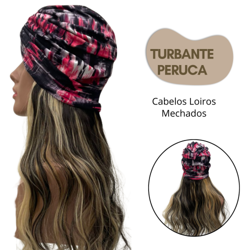 Turbante Peruca Quimioterapia - Cab Dourado Mecha | Conforto e Beleza