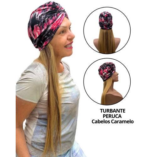 Turbante Peruca Quimioterapia - Cab Loiro Caramelo | Conforto e Beleza