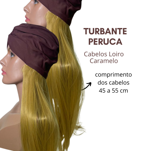 Turbante Peruca Quimioterapia - Cab Loiro Caramelo | Conforto e Beleza