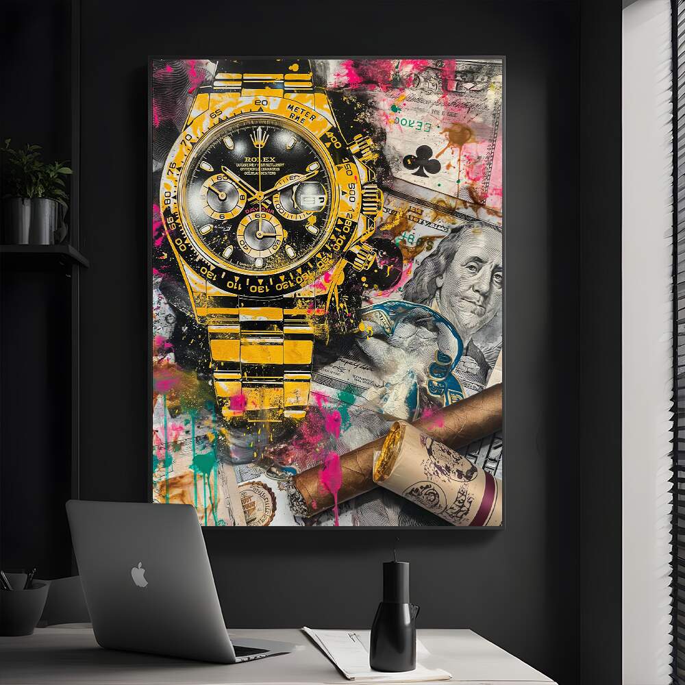 Quadro Decorativo Luxo Rolex - Arte Vibrante para Ambientes