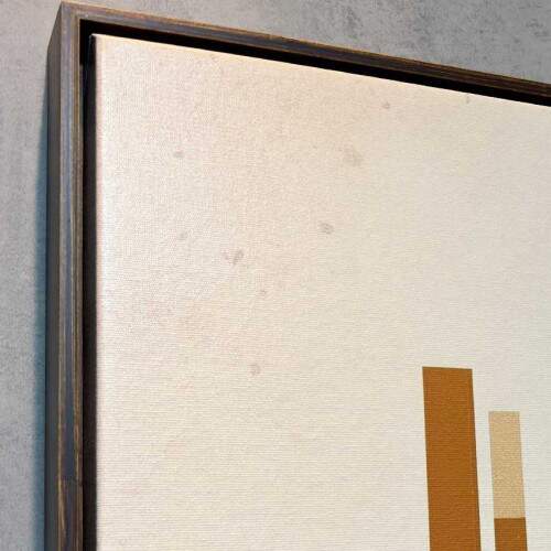 Quadro Folhas Douradas Formas Geomtricas