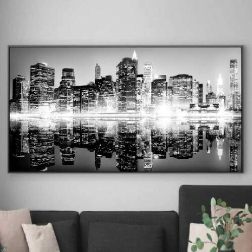 Quadro Arranha Cu Noite em Nova York
