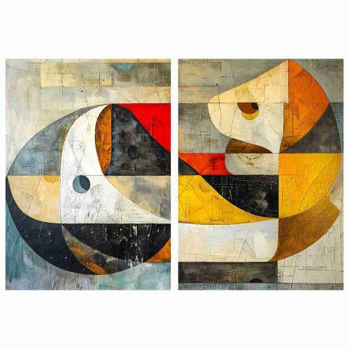 Quadro Abstrato Dilogo das Formas