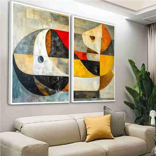 Quadro Abstrato Dilogo das Formas