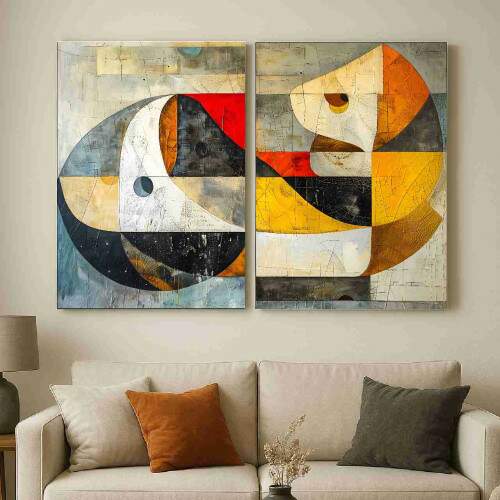 Quadro Abstrato Dilogo das Formas