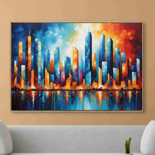 Quadro Paisagem Urbana Abstrata