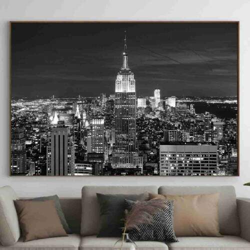 Quadro Vista Area do Horizonte de Manhattan Nova York