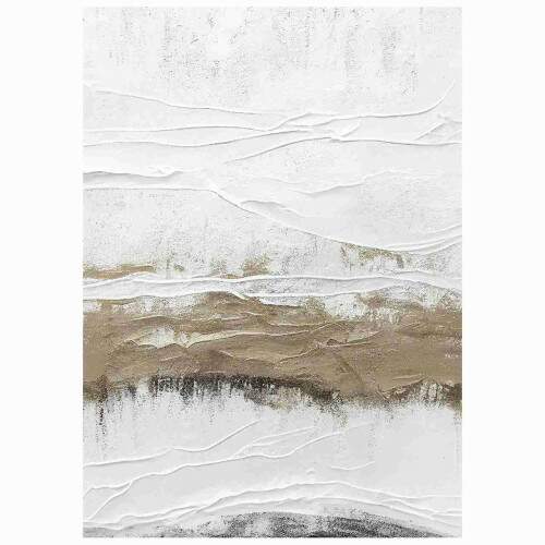 Quadro Textura Branca e Dourada